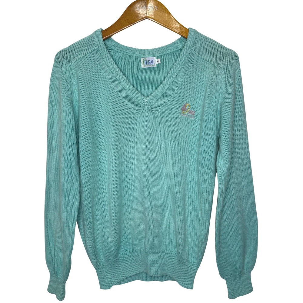 Vintage Doral Country Club V-Neck Sweater‎ Women's Small Green